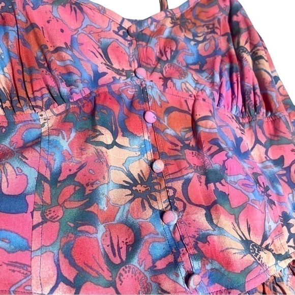 NWT! Wild Fable Corset Sleeveless Tiered Fit & Flare Dress Pink Blue Flowers XXL - Picture 7 of 16